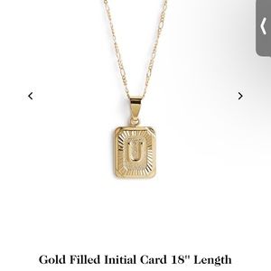 Bracha 18” Gold Initial (R) necklace. 14K gold filled.